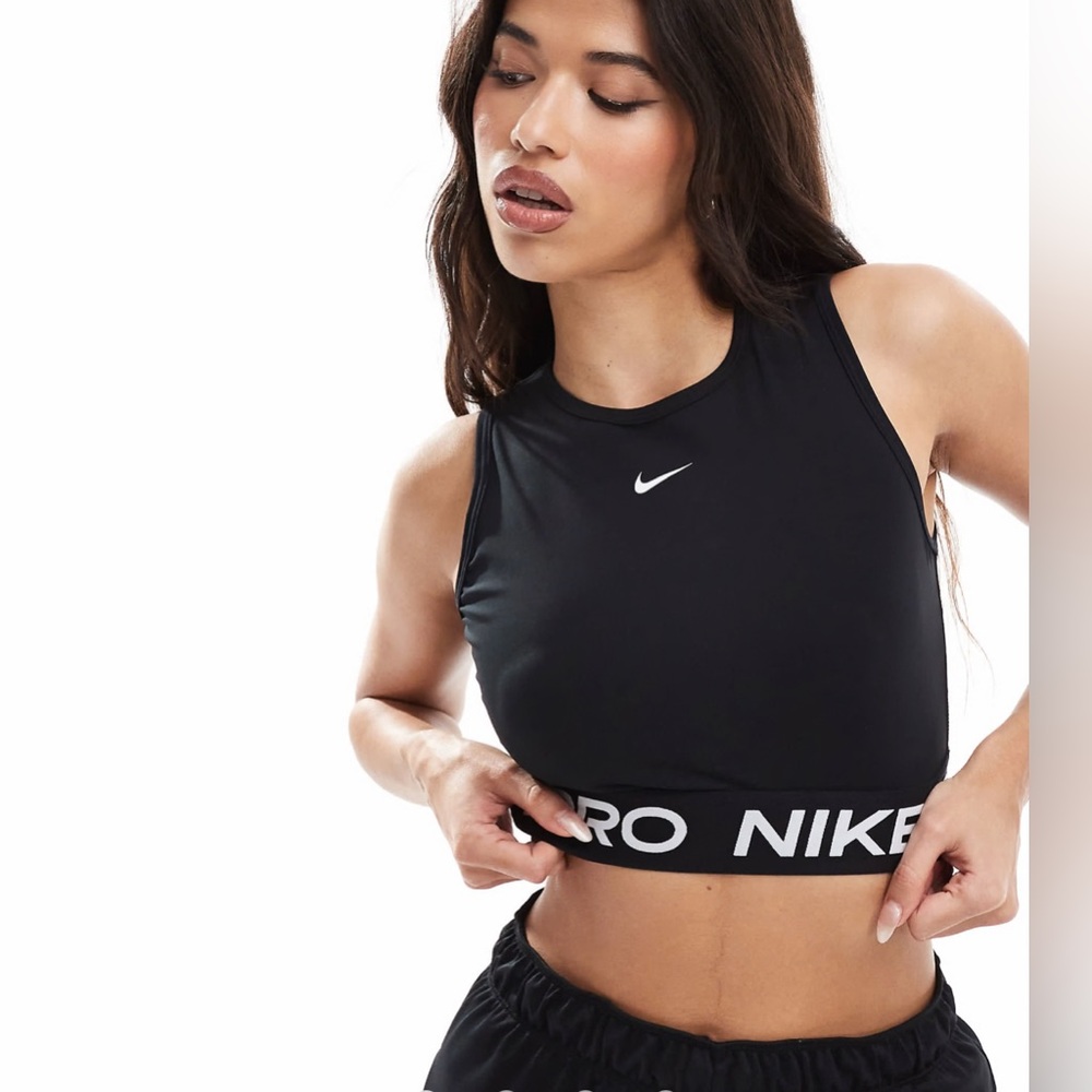Nike Pro Size XL Women's Dri-FIT Cropped Training Tank Black